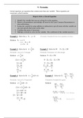 9. Formulas Review Sheet