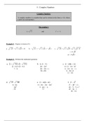 5. Complex Numbers Review Sheet