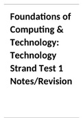 Foundations of Computing & Technology: Technology Strand Test 1 Notes/Revision