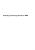 Uitgebreide lesnotities voor het vak Inleiding tot Management en HRM
