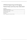 HPI4010 Organizing and Managing Patient Flows ( project 2) Summary Year 2018-2019