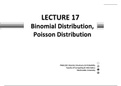 Lecture 17 - Discrete Distribution