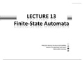 Lecture 13 - Finite State Automata