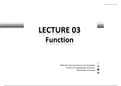 Lecture 03 - Function