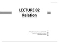 Lecture 02 - Relation