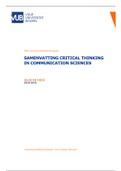 Samenvatting Critical Thinking in Communication Sciences 18/19