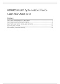 HPI4009 Health Systems Governance Cases Year 2018-2019