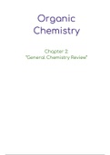 Organic Chemistry - Ch 1: General Chemistry Review