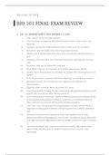 Bio 101 Final Exam Review