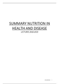 Summary all lectures 1-10 Nutrition in Health and Disease