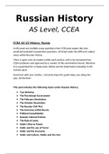 CCEA AS, Russian History Module of Essays, Topics and Notes