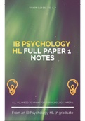 IB PSYCHOLOGY HL FULL PAPER 1 NOTES 7 LEVEL