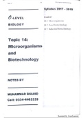 Topic 14-Microorganisms and Biotechnology.