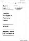 Topic 6-Transport in flowering plants