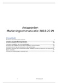 Antwoorden Marketingcommunicatie 2e jaar Odisee 2018-2019