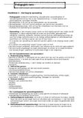 Pedagogiek - Inleiding in de pedagogiek - H 1 t/m 6