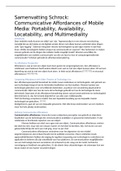 Samenvatting Communicative affordances of mobile media: portability, availability, locatability, and mulitmediality