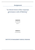 Corporate governance in the context of Pakistan, A critical review  