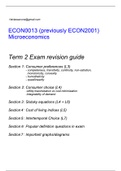 UCL ECONS ECON0013 Exam Study Guide (Term 2)