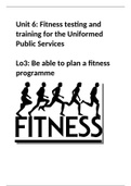P4 – Plan a six-week personal fitness programme to incorporate the principles of training.
