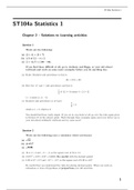 ST104a - Statistics 1 - Solutions to all learning activities and sample examination questions from the guide