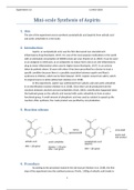 Lab Report: Synthesis of Aspirin (mini-scale)