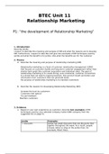 BTEC Unit 11: P1 The development of Relationship Marketing