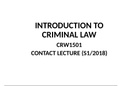 a summary of introduction to criminal law (CRW1501) 