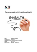 Inleiding e-Health HBO Voeding en Diëtetiek NTI. Afgerond met een 8,6