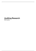 Auditing Research - Blind spots