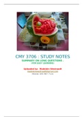CMY3706 STUDY NOTES ON LONG QUESTIONS FOR EASY LEARNING