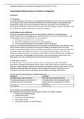 Nederlandse Samenvatting Qualitative Research in Business and Management - Myers