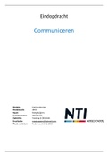 Eindopdracht Communicatie NTI Voeding & Dietetiek