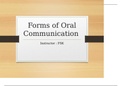 Foams of Oral Communication