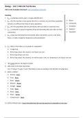 Mid-Unit Test Study Guide ( Biomes, Ecosystems, Trophic Levels, Energy Pyramids