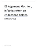 Samenvatting E1 Algemene klachten, infectieziekten en endocriene ziekten