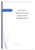Summary - Operations and Supply Chain Management II