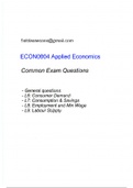 UCL ECONS ECON0004 Common Exam Questions