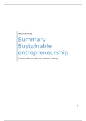 Summary Sustainable Entrepreneurship 2018/2019 (grade: 8.1)