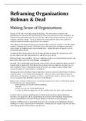 Samenvatting Reframing Organizations (Bolman & Deal)