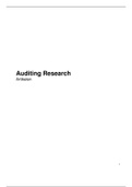 Auditing Research - Artikelen