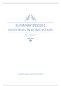 Summary Course BBS2051 Biorhtythms in homeostasis