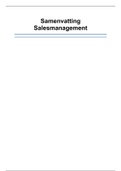 Samenvatting Salesmanagement H2, 4, 5, 6, 8, 9 en 10