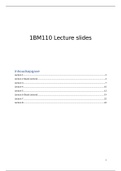 1BM110, Data Analytics for Business Intelligence, Lecture Summary