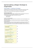 Uitwerkingen colleges/samenvatting Strategie & Organisatie