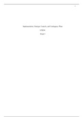 UoP: STR581 Week 5 - Implementation, Strategic Controls, and Contingency Plans (100% Original Paper)