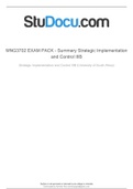 University Of South Africa MNG3702 EXAM PACK - Summary Strategic Implementation and Control IIIB.pdf