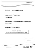 PYC4808 - Tutorial Letter 201/2018 (Assignment 1, 2 & 3 feedback)