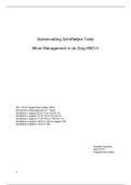 Samenvatting Minor Management in de Zorg Schriftelijke Toets