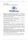 Unit 27 – Understanding Health and Safety in the Business Workplace - Report - Hilton Hotels P1 P2 M1 D1 